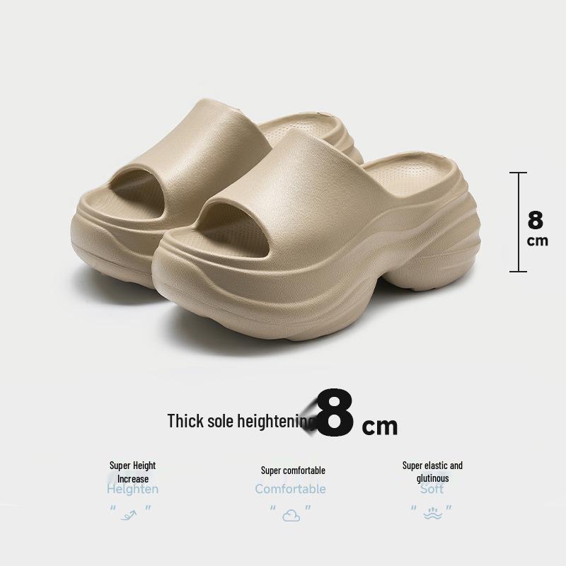 Damen Höhenverstärkende Dicksohlige Outdoor-Slipper - Sommer Strand EVA Pantoletten (8 cm)
