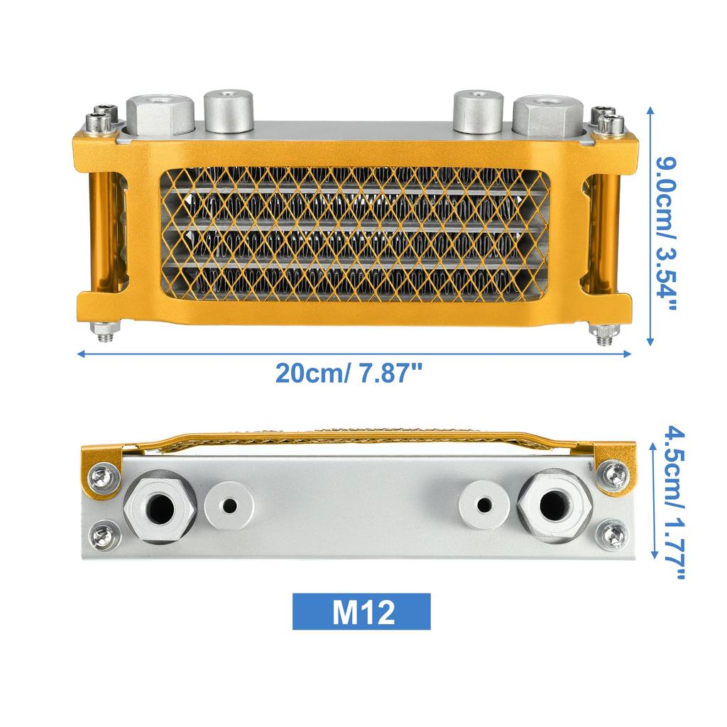 X AUTOHAUX M12 Schnittstelle Kühler Universal Dilt Bike Pit Bike Monkey Bike ATV Quad 50CC-160CC Motor Goldton
