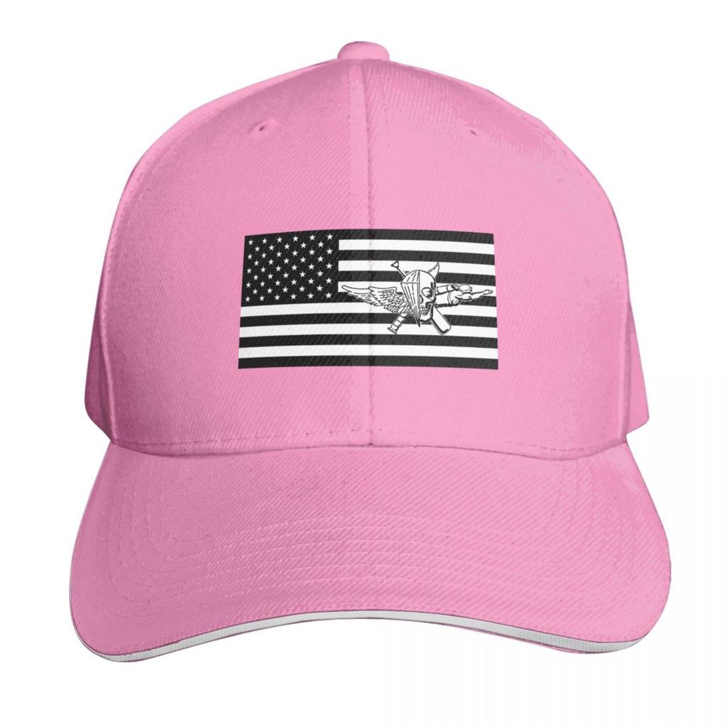 Recon Jack Flag Black and White Baseball Cap Breathable Mesh Back Adjustable Buckle Closure Moisture Wicking Quick Dry