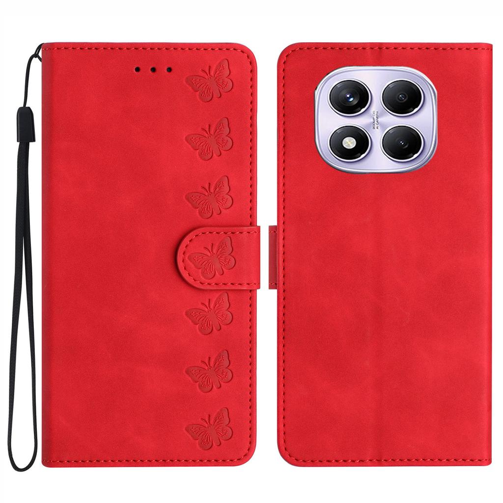 For Xiaomi Redmi Note 14 Pro 4G Case Imprinted Butterfly Leather Wallet Phone Cover