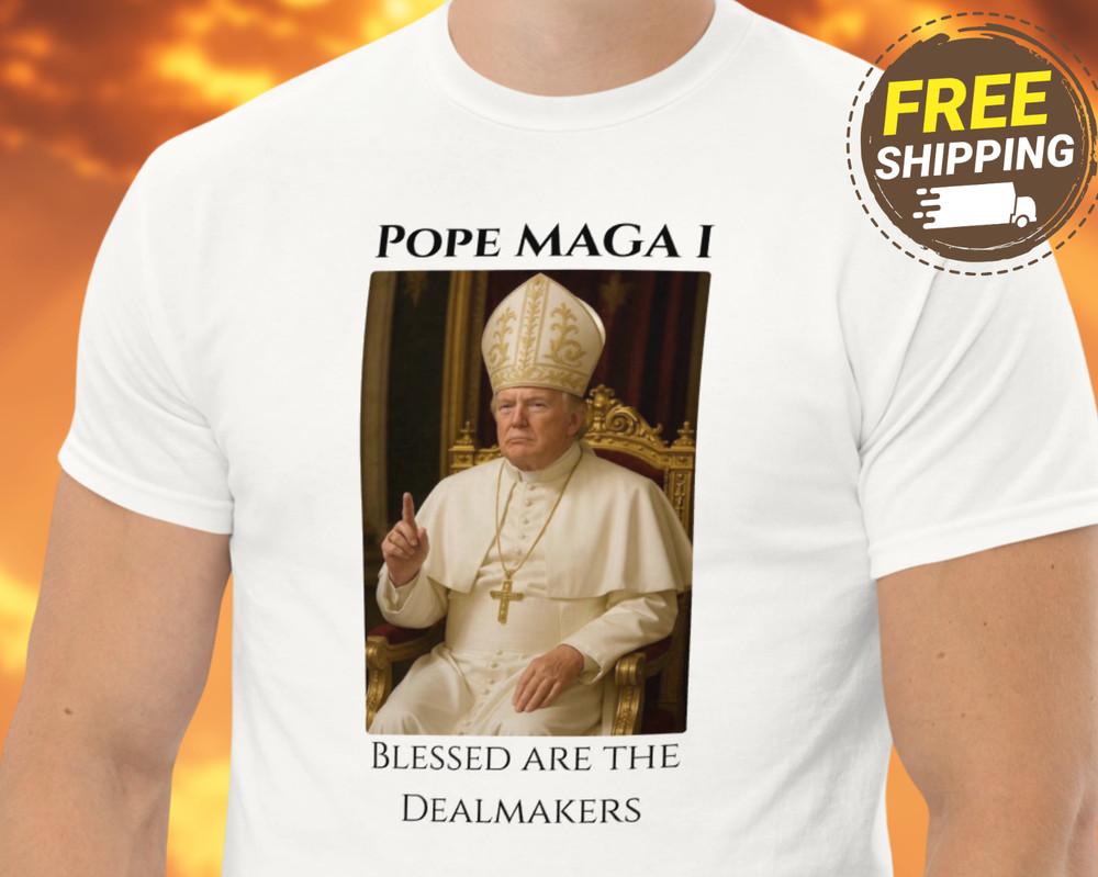 Funny Pope Trump Shirt Pope MAGA Trump New Pope Truth Social Shirt Trump 2028. Unisex T-Shirt S