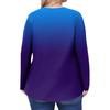 Women's Plus Size Fashion Printed Casual Pleated Round Neck Long Sleeve Top
