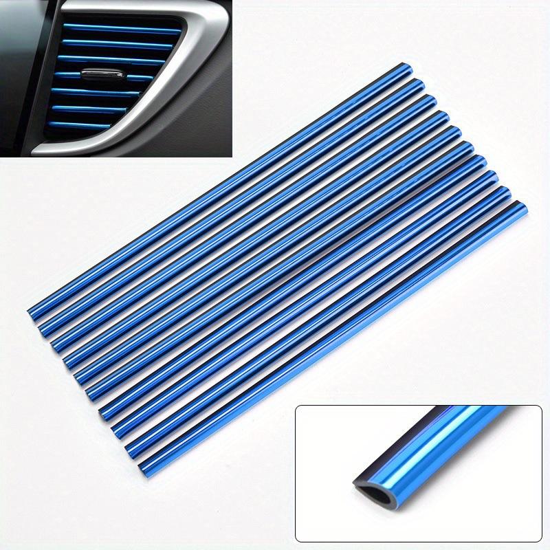 10 Pcs Car Air Conditioner Vent Trim Strips Chrome Plated Interior Moulding Accessories