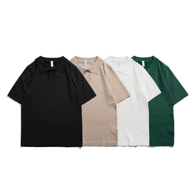 Men's Light Summer Ice Silk Knit Polo Shirt - Korean Style Trend