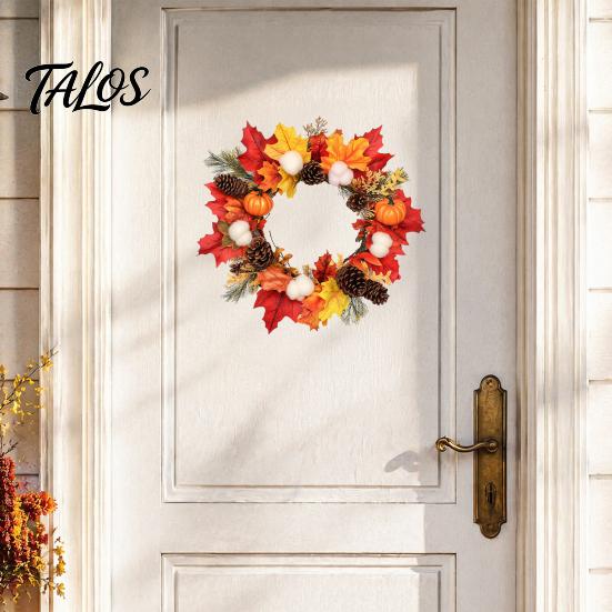 Waterproof Outdoor Glass Ornament Thanksgiving Autumn Wall Decal, Maple Leaf Pinecone Pumpkin Harvest Window Sticker, Clings Self-Adhesive Cling