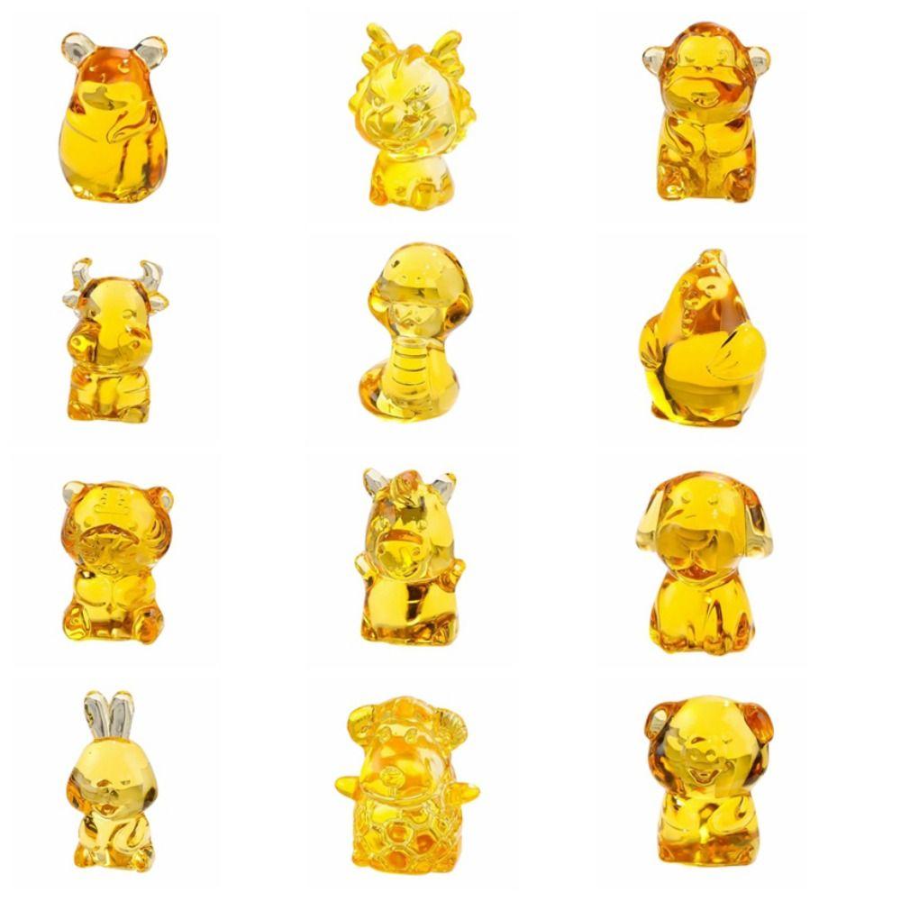 Elegant Citrine Figurine Ornaments Creative Mini Miniature Figure Room Decor