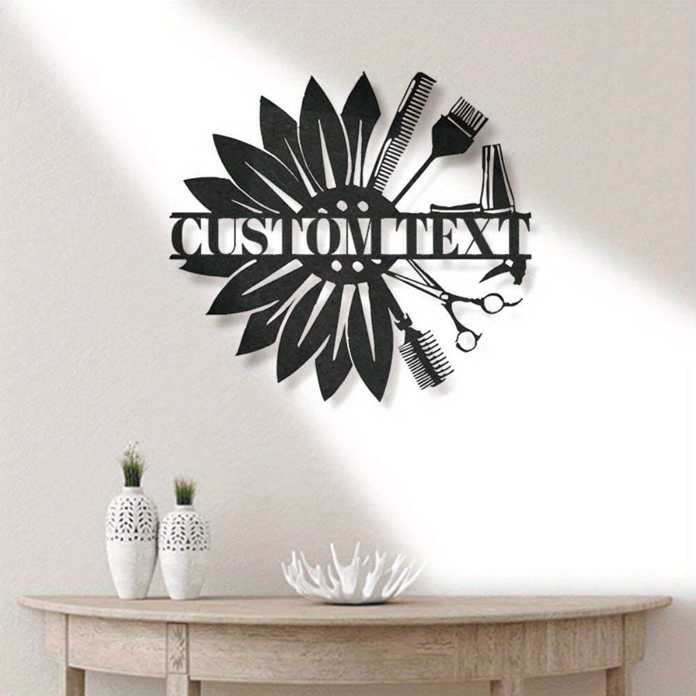 Vintage Blumige Metall-Wandkunst Dekoration für Friseursalon Zuhause