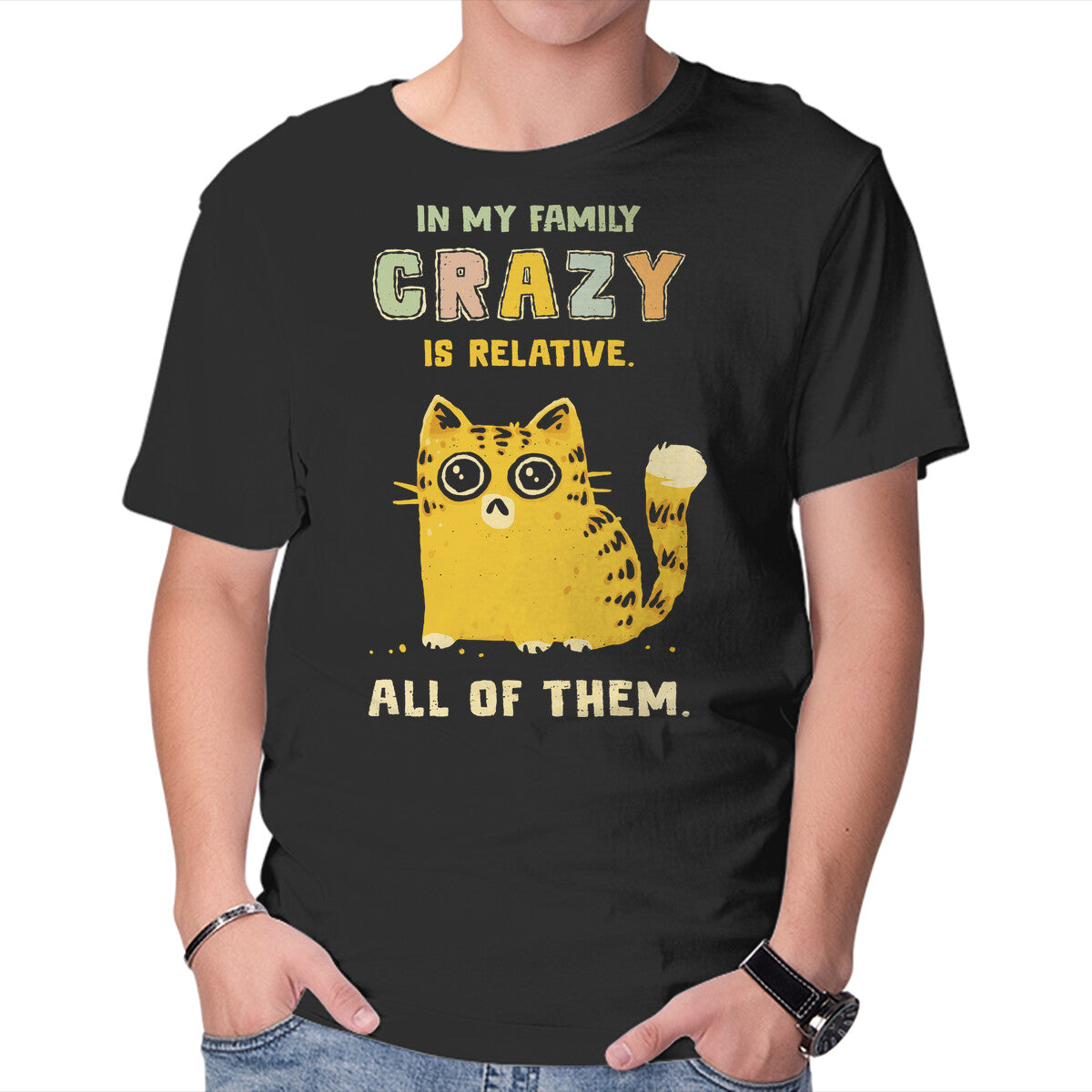 Unisex Crew Neck T-Shirt Crazy Is Relative Graphic Short Sleeve Casual Tee XXL