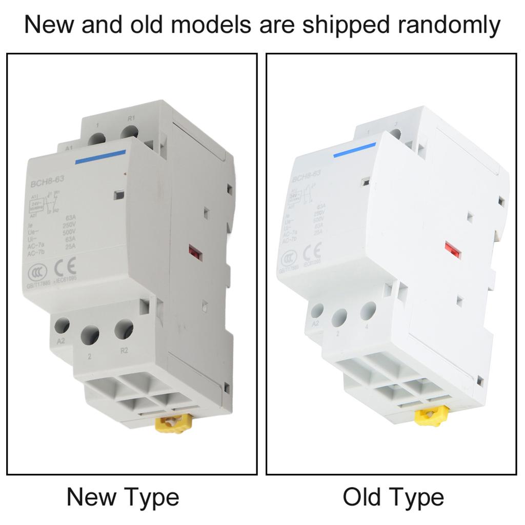 2P 63A Household AC Contactor DIN Rail Mount 1NO 1NC (24V)