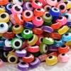 400 Pcs Eye Beads Multicolor Resin Flat Round Eye Beads DIY Loose Beads Spacer Beads for Jewelry