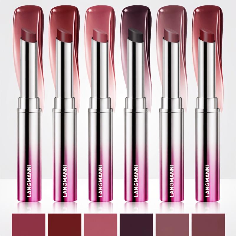 Moisturizing Lipstick Lip Gloss 6 Colors Nourishing Natural Shine Lip Makeup, Daily Party And Wedding