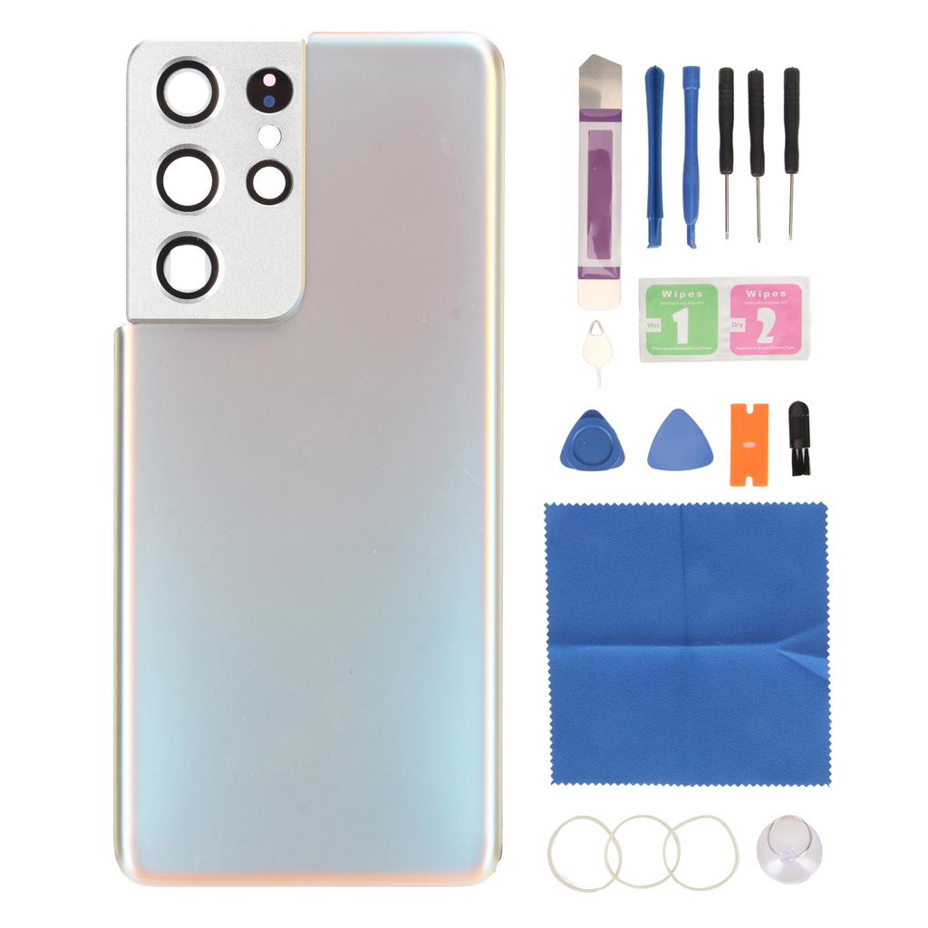 Phone Rear Housing Door Professional Installation Pre Cut Tape Replacement Back Glass Pre Installed Cam Frame for S21 Ultra 5G
