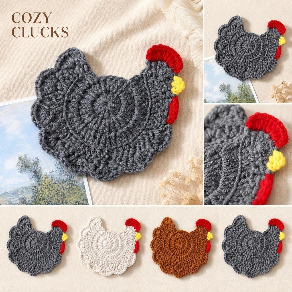 Handmade Crochet Animal Shaped Coaster for Cups and Mugs Decorative Knitted Table Mat for Home Office Kitchen Use