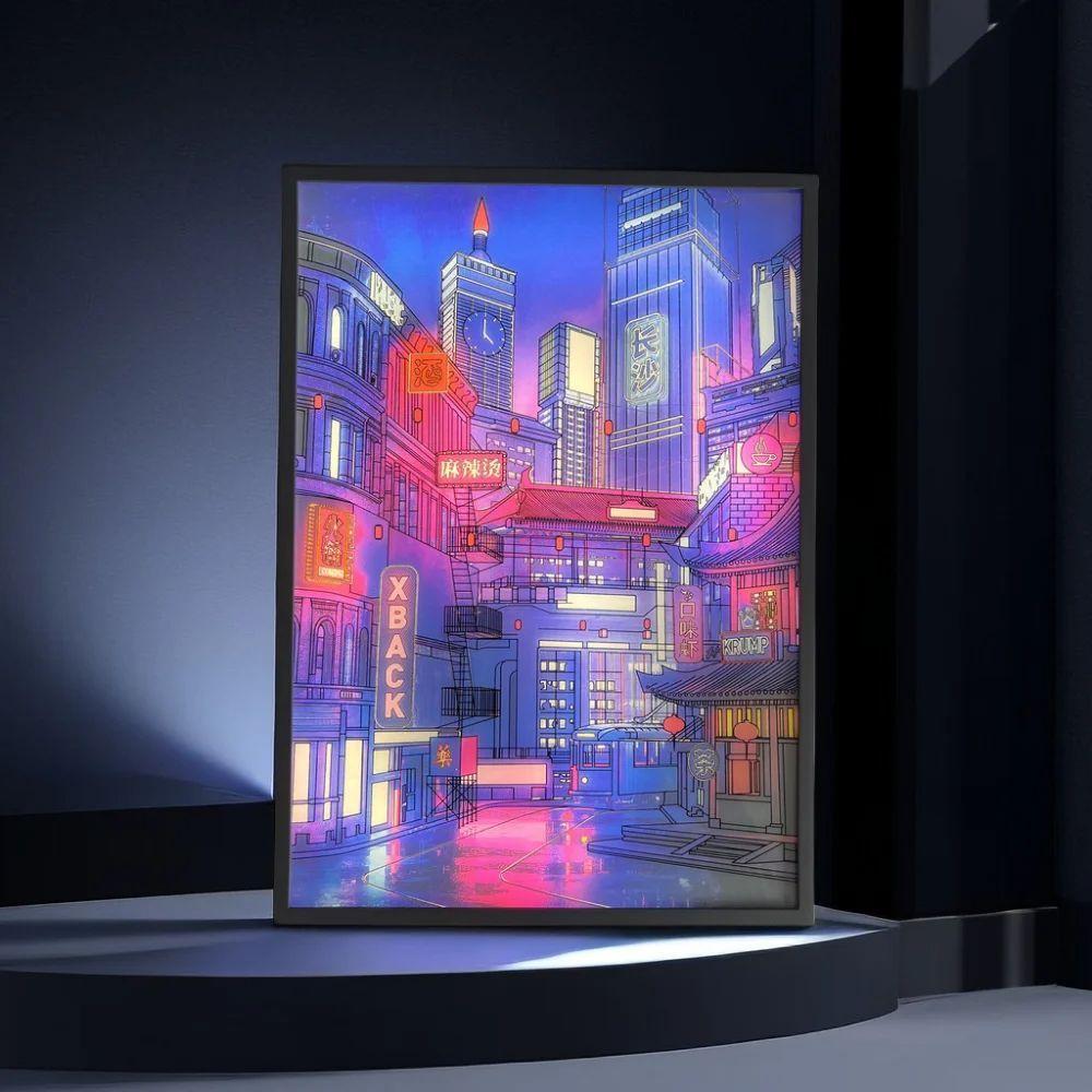 

Usb Plug Night Lamp Beautiful City LED Light Painting Photo Frame Desktop S-F