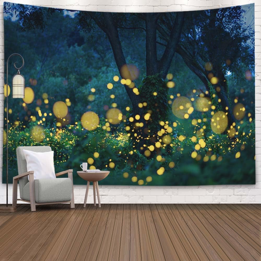 VIKAMA Forest Mist Tapestry Misty Mountain Forest Wall Hanging Bedroom Living Room Guesthouse Wall Decoration