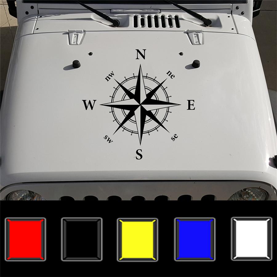 

New High Quality 1Pc Black Compass Totem Car Auto Vinyl Bonnet Decal Sticker 50x50cm