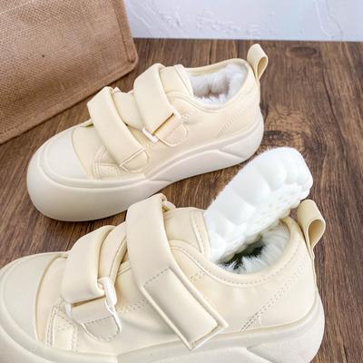 N2001M Latex Insole Velvet Platform Velcro Bread Shoes Women's Shoes Cotton Shoes White Shoes Winter Warm Board Shoes