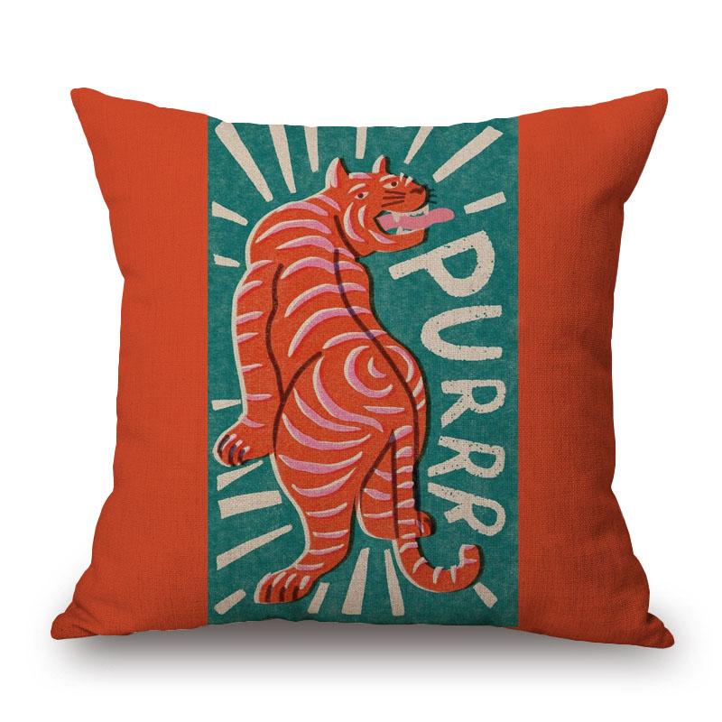 Dschungel Tiger Leopard Tiere Malerei Kissenbezug Heimdeko Kissenbezüge Dekorative Kissen für Sofa Kissenbezug