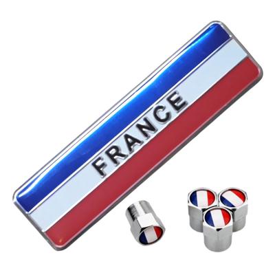 TIGRE BLANC Flag Sticker 3D Tire Air Valve Cap Emblem Accessory Dress Up Universal
