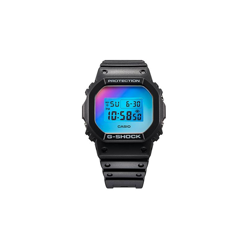 

Casio G-SHOCK Neon Series Laser Glass Mirror Retro Classic Small Square Waterproof Quartz Movement Resin Strap Japanese and Korean Watch DW-5600SR-1PR