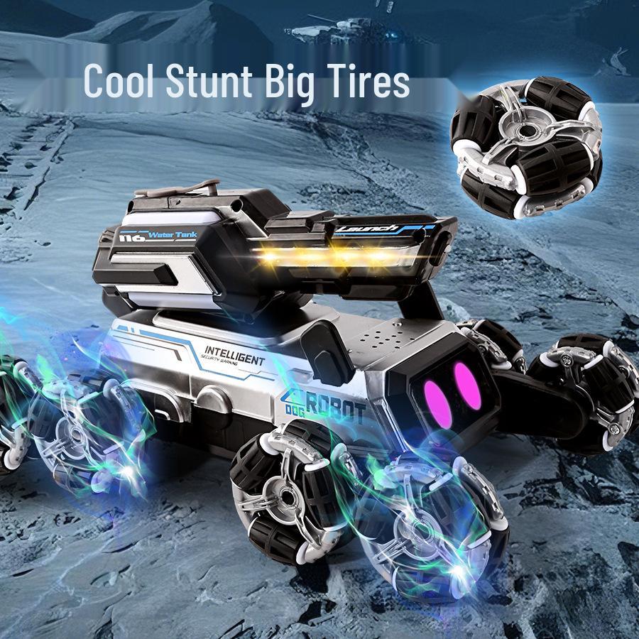 Jucărie Câine Acrobatic cu 8 Roți Transfrontalieră: Jucărie Inteligentă Electrică Deformabilă, cu Telecomandă, Pistol cu Apă, Cățărare