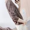Autumn New Brand Counters Fashion Temperament Velvet V-neck Simple Long Sleeve Velvet Small Shirt