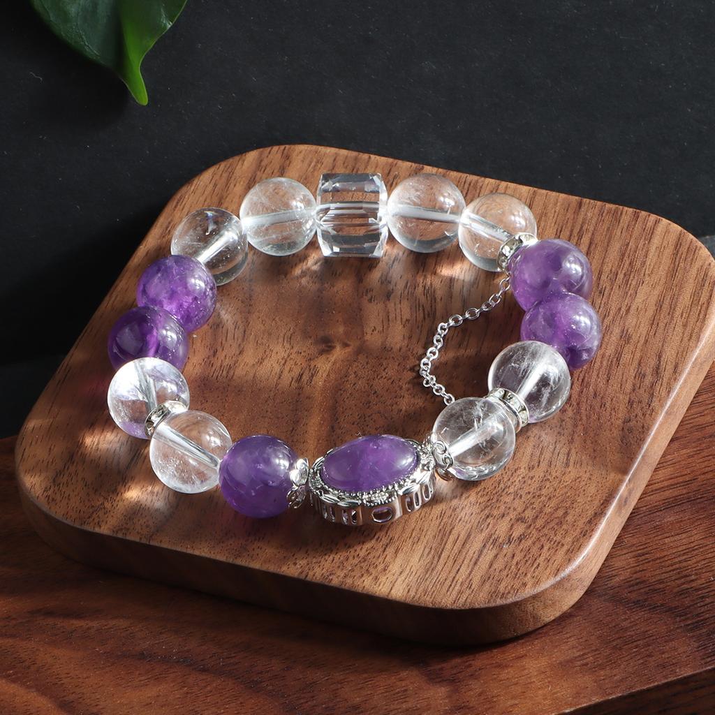 Bracelet Natural White Crystal Aquamarine Fashion Crystal Bracelet Egg Shaped Inlaid Chain Original