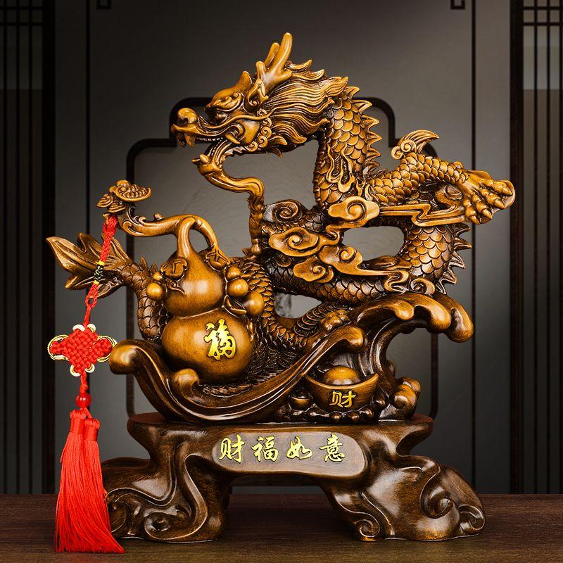 Dragon Decoration Simple Household Fortunate Golden Dragon Living Room Porch Office Desktop Decoration Mascot Housewarming Gift