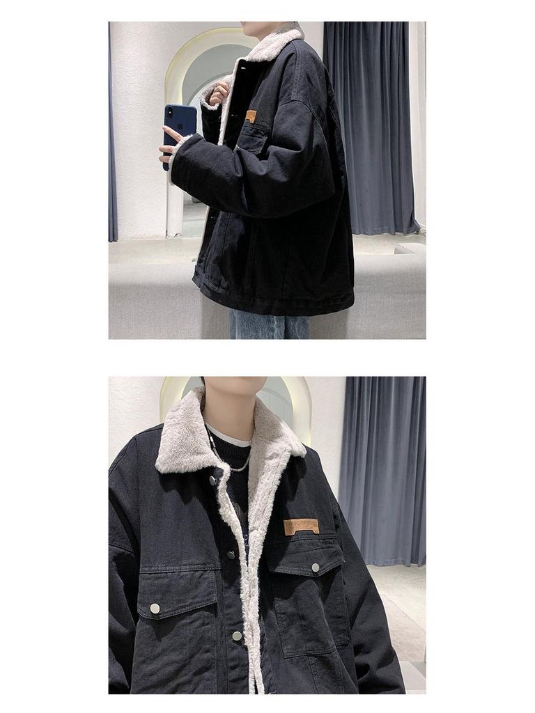 Herrfleecefodrad jeansjacka: Japansk Retro, Höst/Vinter 2025, med Foder av Lamull