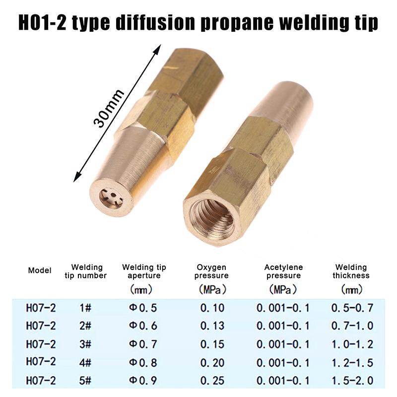 Replace Part Tips Copper Propane Welding Nozzle 0.5/0.6/0.7/0.8/0.9Mm For H01-2 Holder Gas Welding Torch Accessories
