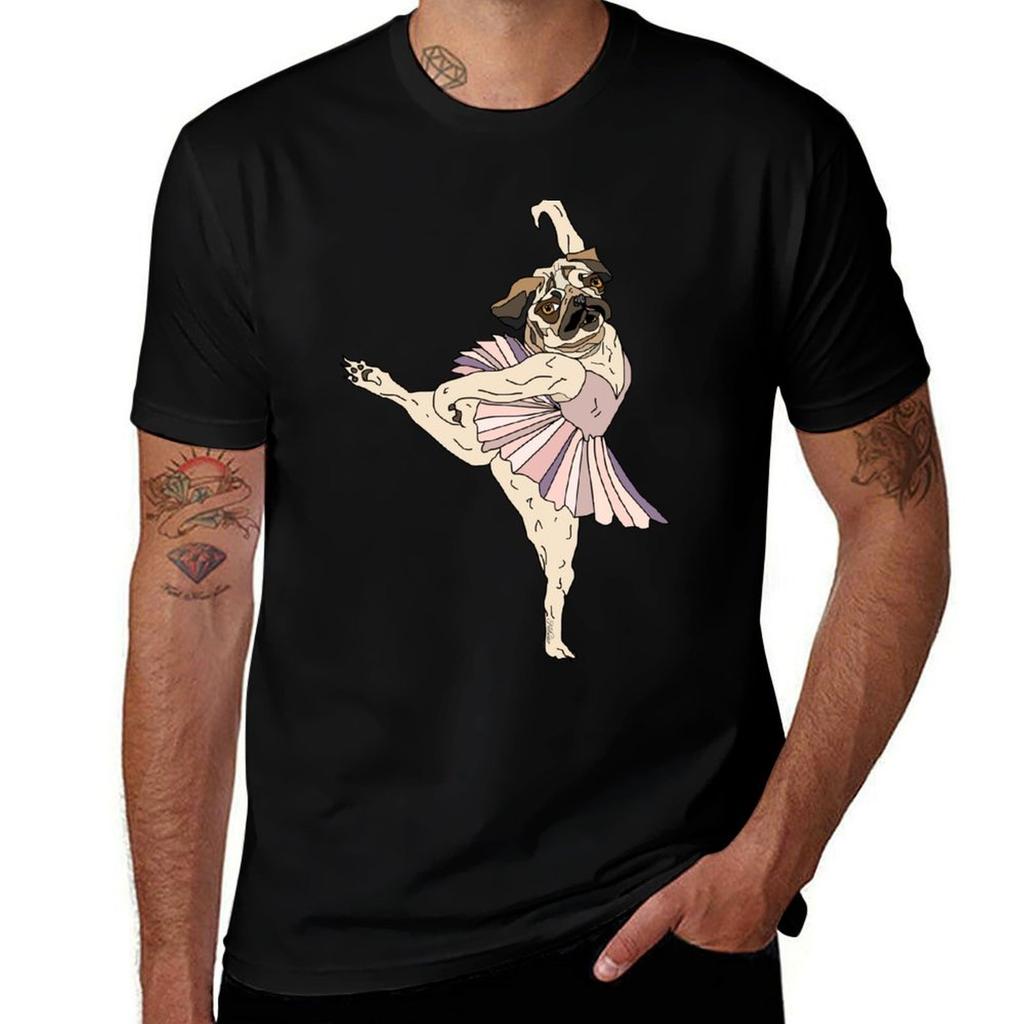 Dog Ballerina Tutu Tshirt Relaxed Casual Short Sleeve Tee