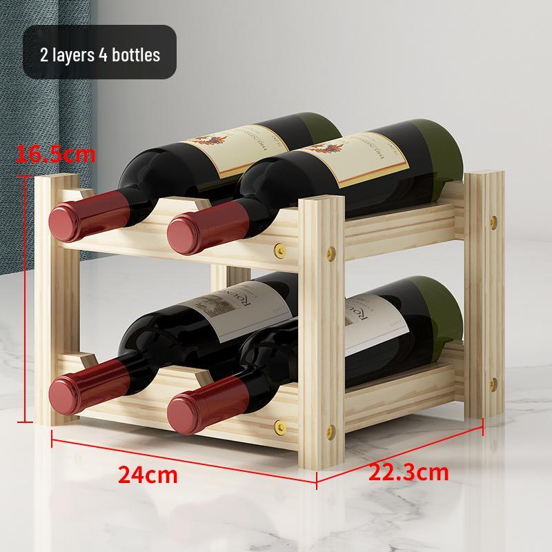 Solid Wood Modern Minimalist Wine Rack Cabinet Ornament