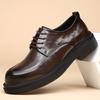 Leather shoes men's new business dress genuine leather men's leather shoes casual thick-soled breathable soft-faced British wedding shoes