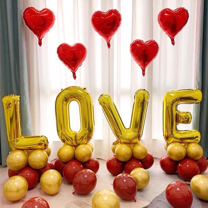 Romantic LOVE Balloon Set for Proposal, Birthday, or Wedding Room Decoration