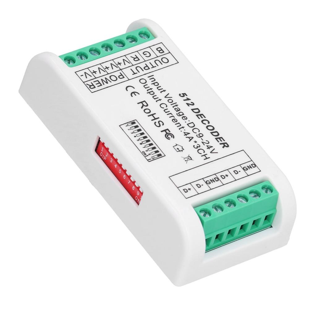 3 Channels RGB Controller Plastic Material LED Strip Controller RGBW Decoder Wall Washer Light