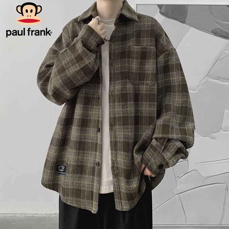 Paul Frank Men s Casual Plaid Long-Sleeve Shirt L