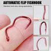 12pcs Red Flip Hook Tube Anti Unhooking, Specially Designed For Carp Fishing With Three Curved Handles, High Carbon Steel Sharp Fish Hook Fishing Gear