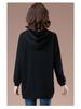 Women's Mid-Length Hooded Sweatshirt - Loose Fit, Plus Size, Casual Top for Spring/Autumn, Hip-Covering Design for Middle-Aged Moms