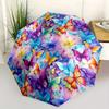 1pc Colorful Butterfly Print Automatic Portable Umbrella - Durable Metal Frame and Plastic Handle, Vivid Design, Cute Fashiona