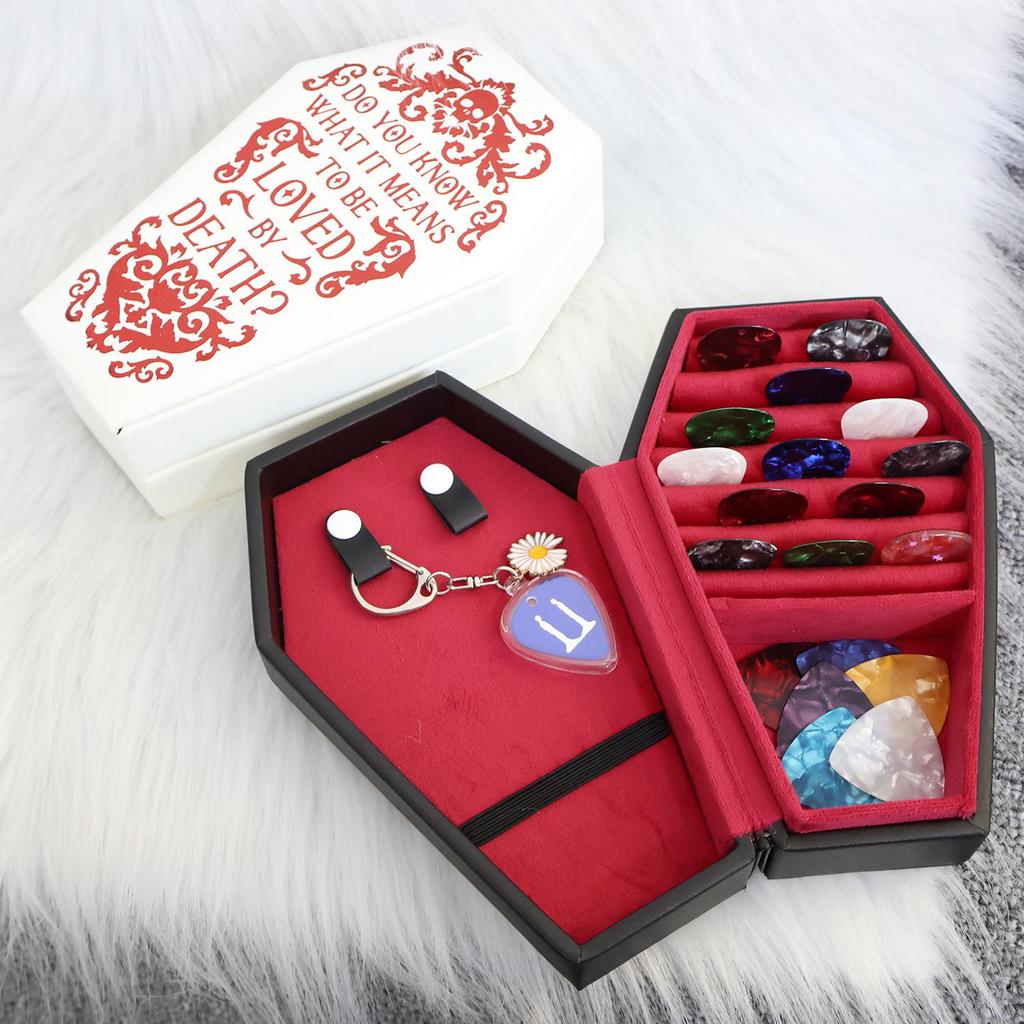 Guitar Accessory & Pick Storage Box, Velvet Collection & Capo Holder