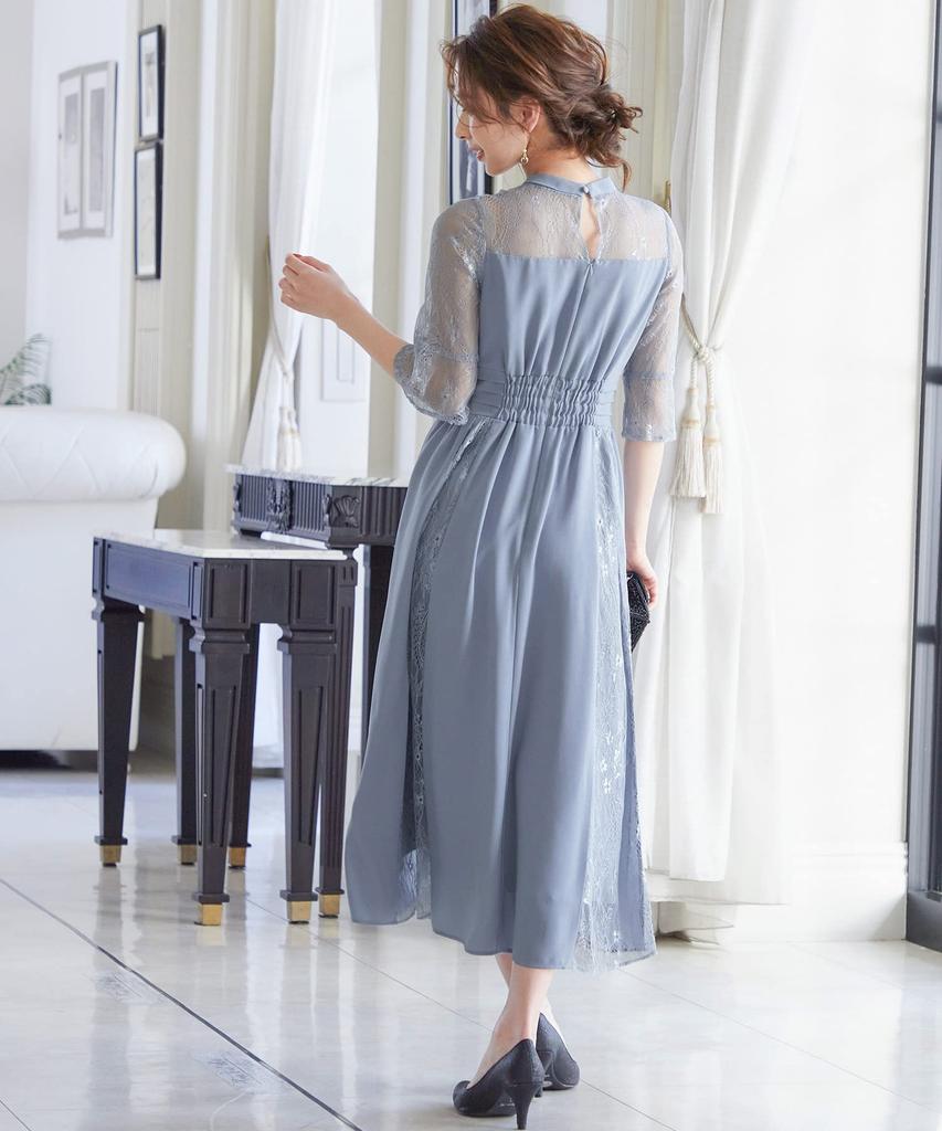 Short Size L [niana] Wedding/Party Dress, Plus/Petite Sizes, Height, Blue/Gray Bustier,