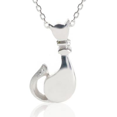 Cloud-jewelry Sitting Cat Women's Necklace Pendant [Wooden Gift Box Included] Sterling Silver 925 CN-5