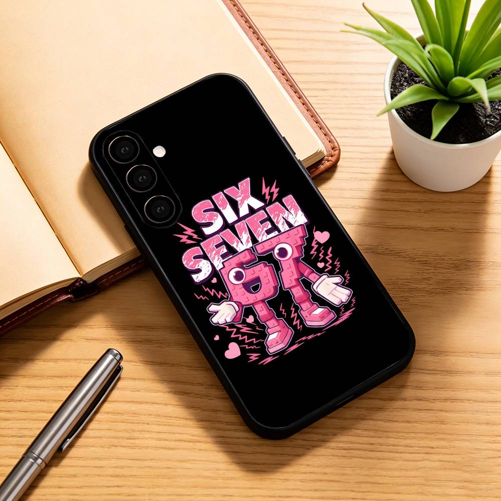 

Six Seven 6 7 Phone Case For Samsung Galaxy A73,A72,A71,A70,A53,A52,A51,Soft Silicone Black Cover Samsung a52