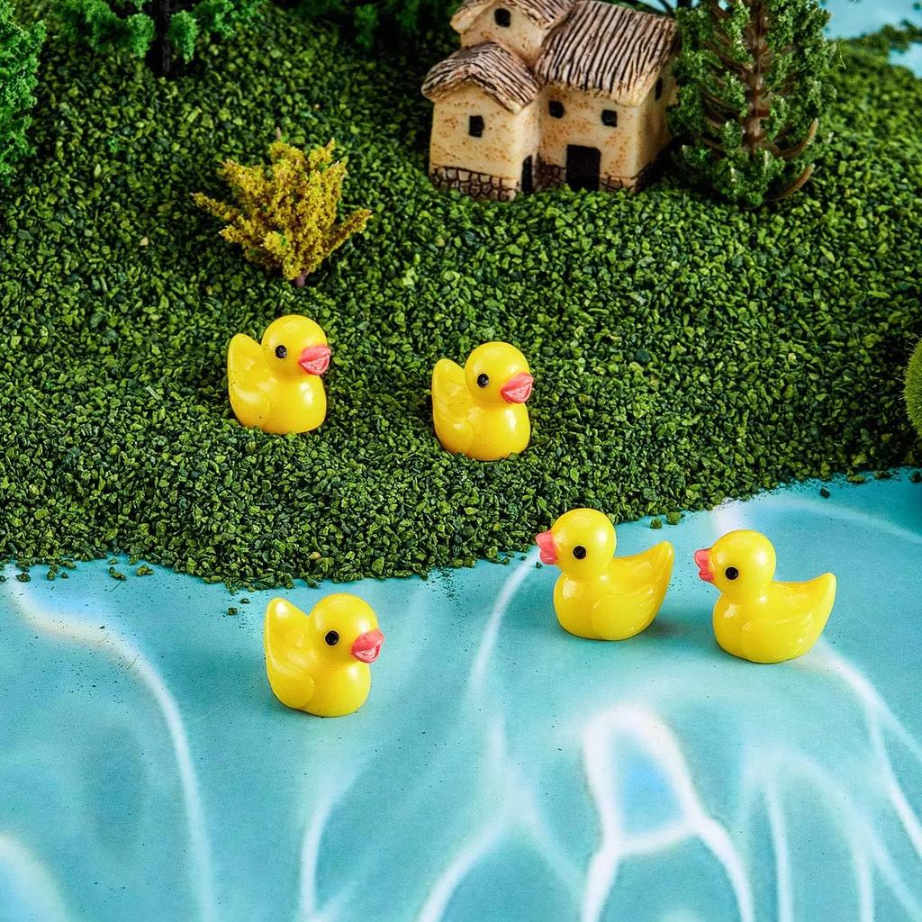100Pcs Mini Resin Flamingo Ducks Cute Flamingo Figurines Cake Topper Garden Dollhouse Landscape Aquarium Ornaments Diy Crafts