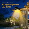 60LED Clip on Solar Light Motion Sensor IP65 Waterproof 3 Lighting Mode USB Charging for Outdoor Garden Yard Fence Lamp