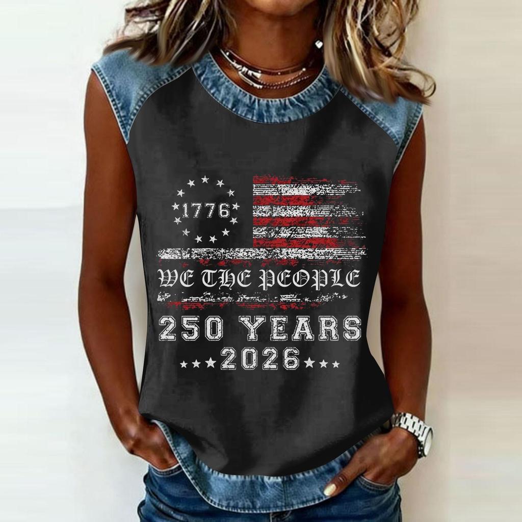 Women's Casual Round Neck Pullover Printed T-Shirt Top