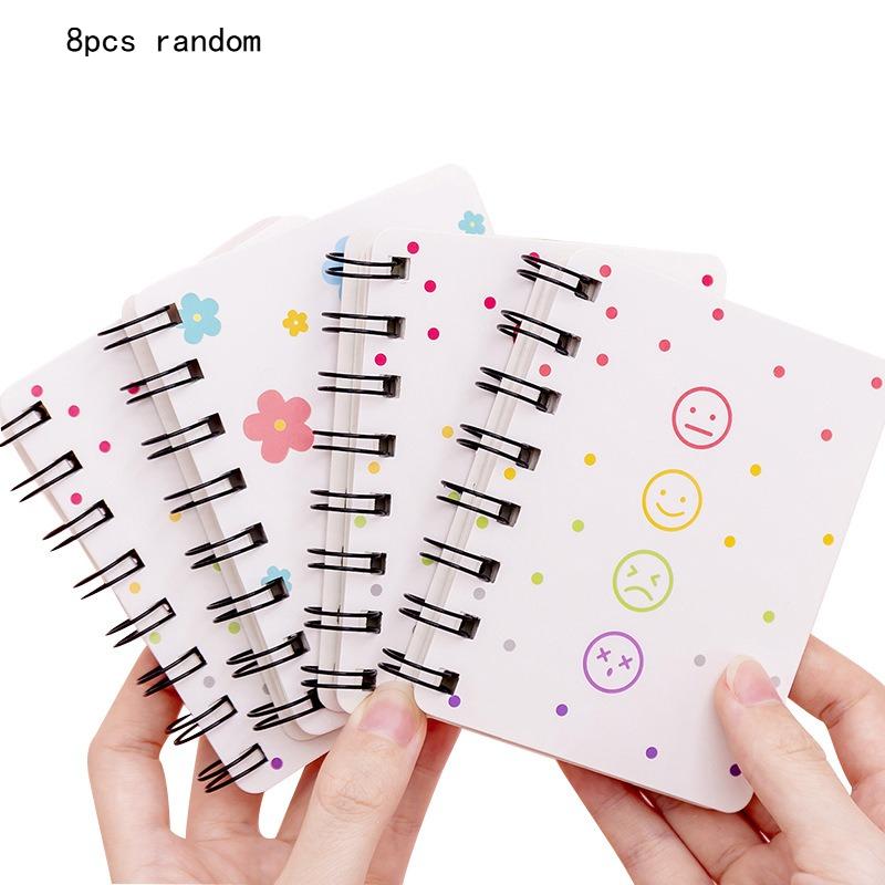 Kawaii Cartoon Hyuna Flower Side Fold Coil Notebook Student Mini Portable Loose Leaf Notepad A7 Pocket Office School Supplies