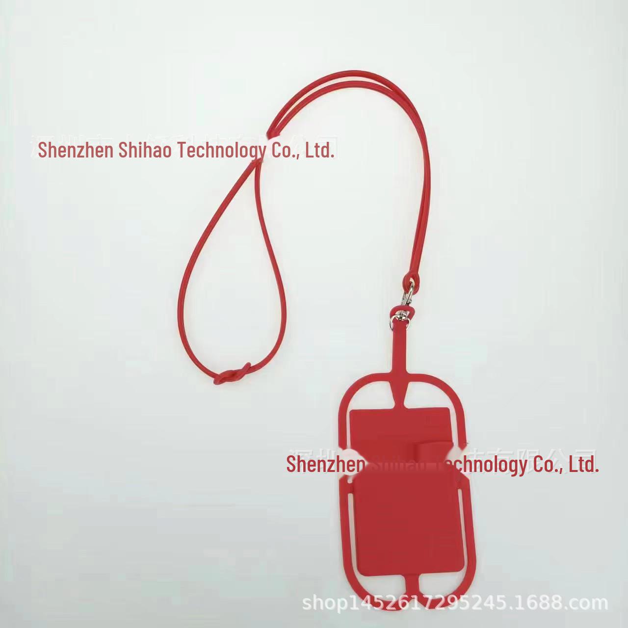 

Силиконовый держатель для карточек с шейным шнурком — удобство использования без помощи рук, возможность нанесения индивидуального логотипа красный