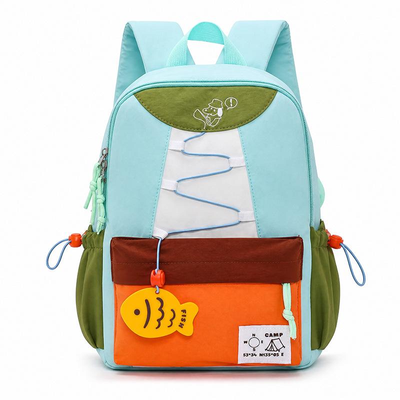 SchoolbagYX Vitality Contrasting Color Backpack Decompression Lightweight Children's Schoolbag Kindergarten Boys and Girls Short-distance Travel