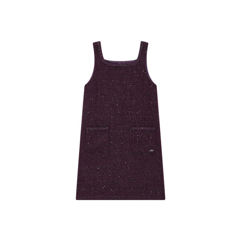 ELLE KIDS Girls' Elegant French Style A-line Sleeveless Winter Dress